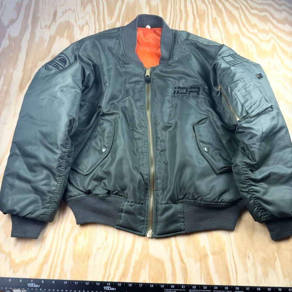 Independence Day Resurgence Film Crew 2015 Bomber Jacket Green Mens M ESD Movie